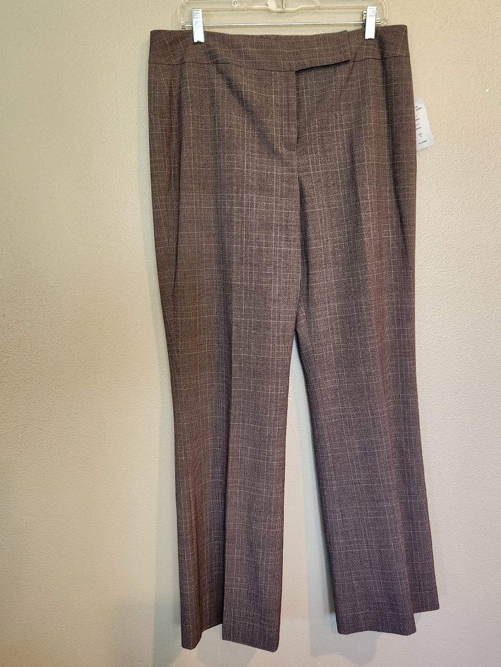 NWT Tahari Brown Plaid Womens 14 Lined Dress Pants Arthur S. Levine